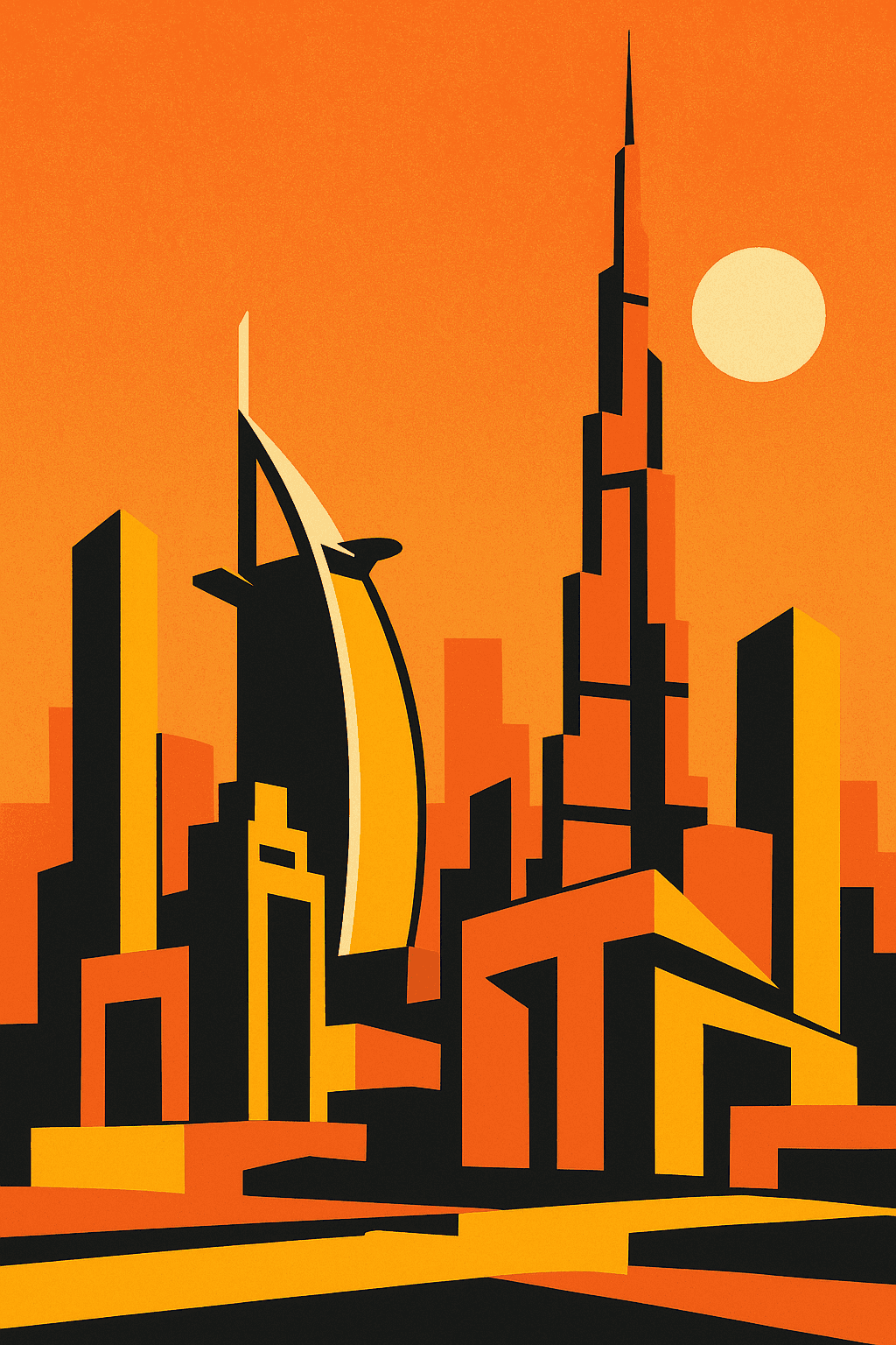 Brutalist Dubai Illustration